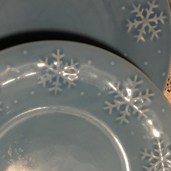 ❄️Libbey Blue Snowflake 8.25" Salad/Appetizer Plate~Set of 3 - Picture 4 of 5
